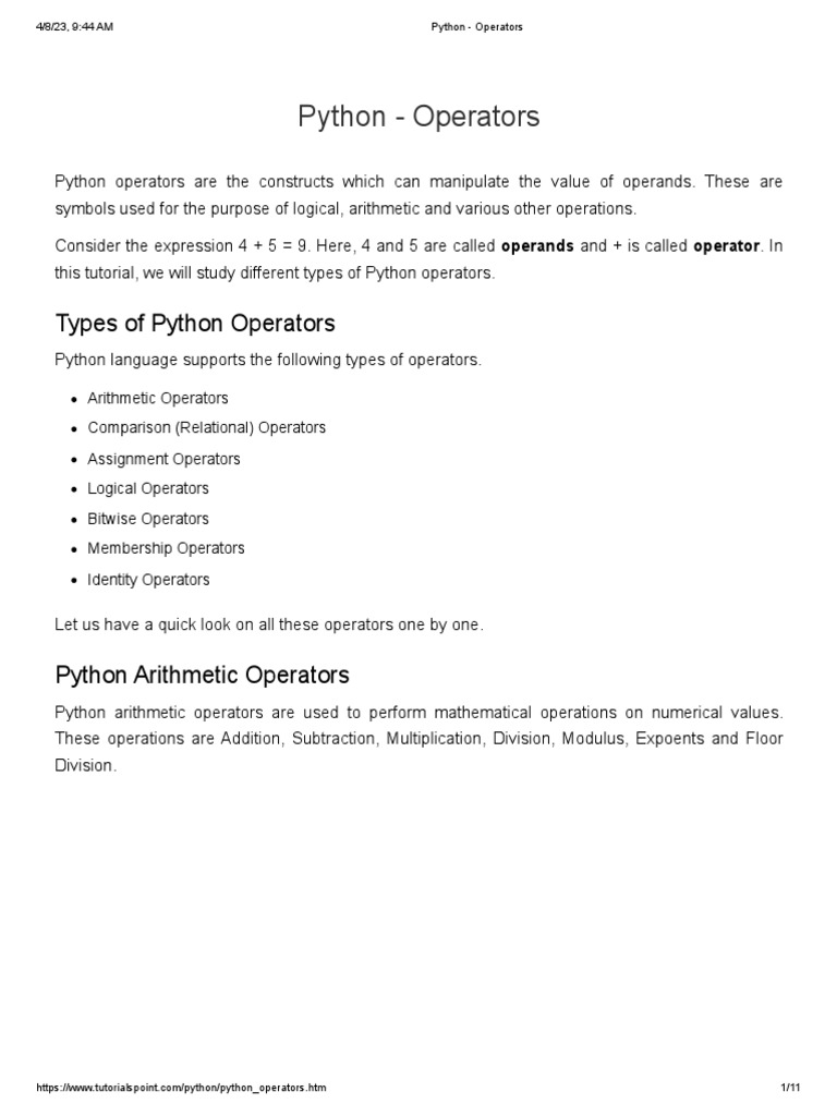 Python - Operators1 | PDF