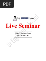 Live Seminar: Subject - Operating System Date - 07 Dec, 2022