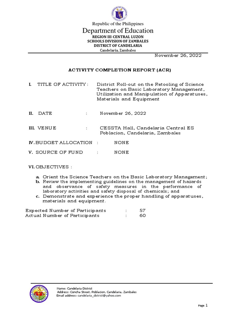 Department of Education Republic of The Philippines PDF