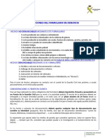 Instrucciones Del Formulario de Denuncia: Hechos No Denunciables Mediante Este Formulario