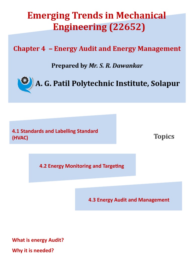 Chapter 4 Energy Audit and Energy Management PDF Efficient Energy