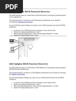 Dell Dimension BIOS Password Recovery