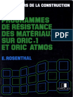 Programmes de Résistance Des Matériaux Sur ORIC-1 Et ORIC ATMOS