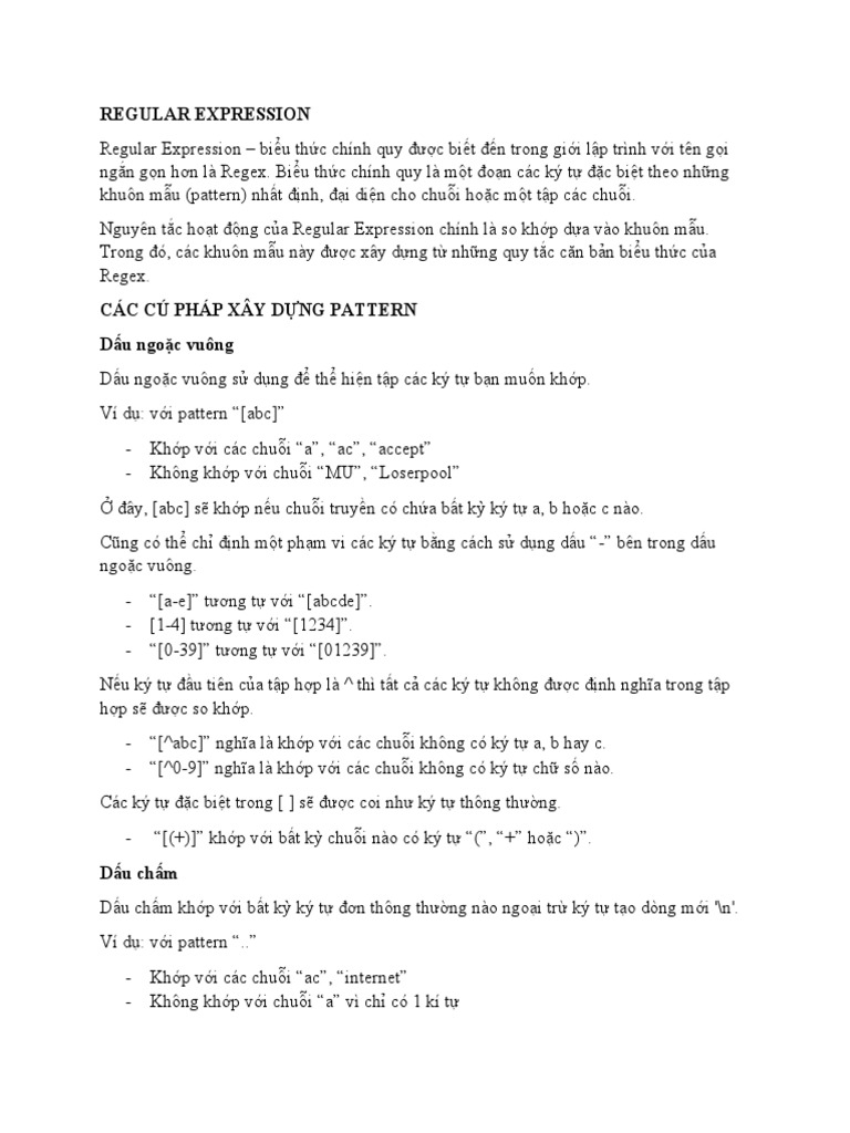 Regular Expression Pdf
