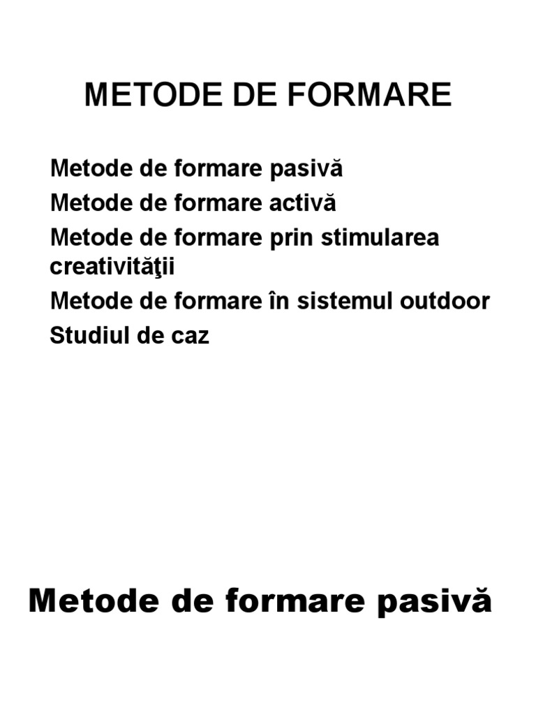 Metode de Formare | PDF
