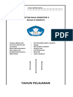 Tahun Pelajaran: Daftar Nilai Semester Ii Kelas Iv (Empat)