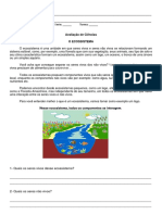 Avaliação de Ciências O Ecossistema