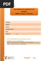 Mathematics Lesson Plan Grade 4: TERM 4: October - December