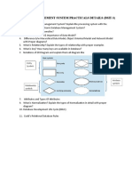 Database Management System Practicals Details (Bsit-3)