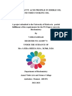 Study of Fatty Acid Profile in Edible Oil and Used Cooking Oil