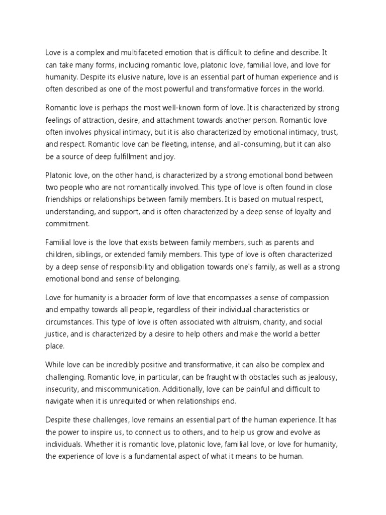 Love Essay PDF
