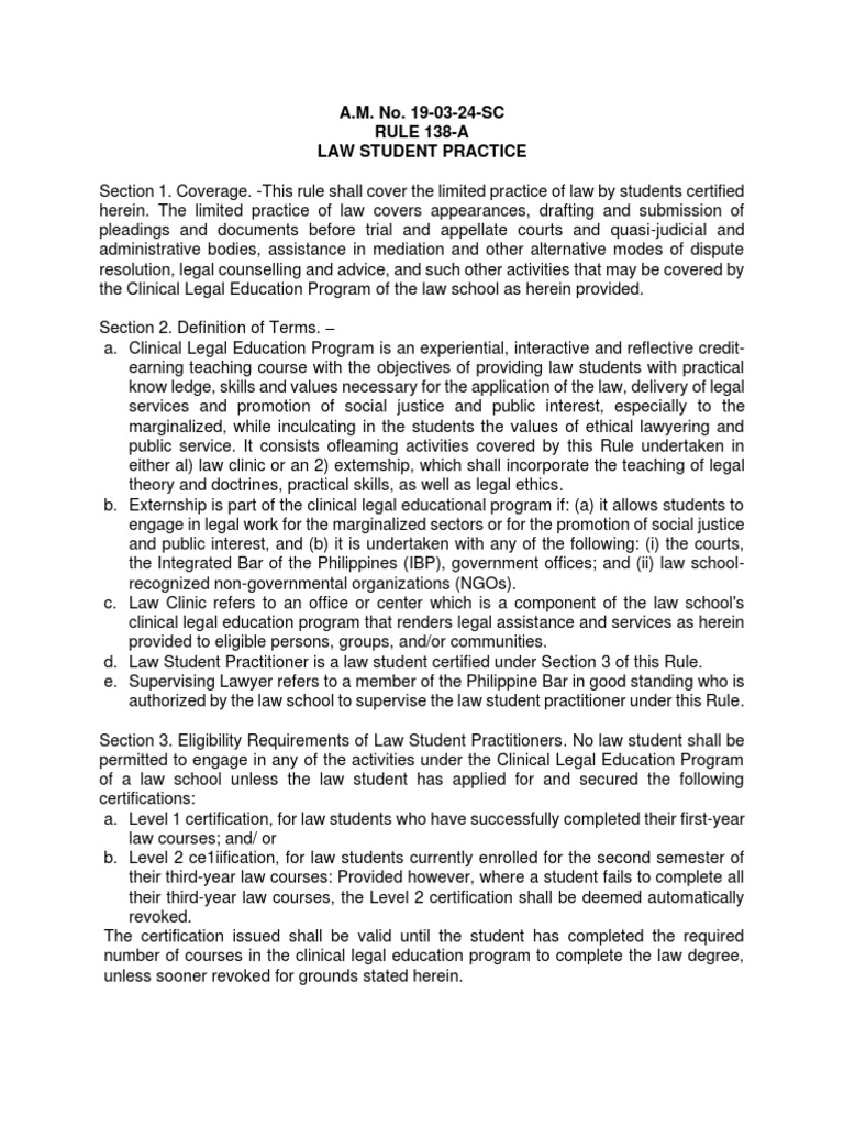 RULE 138A Amended PDF Legal Education Lawyer