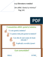 Limba Și Literatura Română: Comunicăm Altfel. Gestul Și Mimica" Pag.141