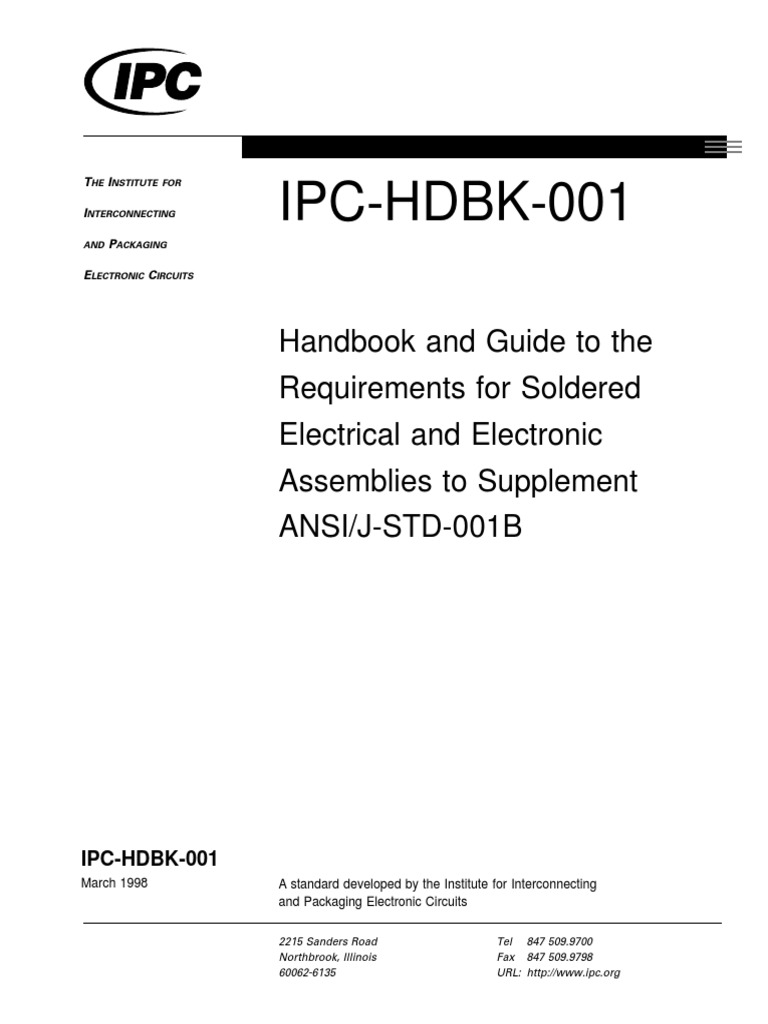 IPC-HDBK-001: Soldering Standards Guide | PDF | Soldering | Solder