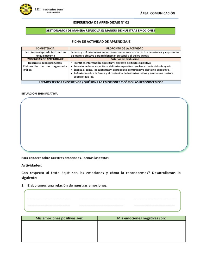 Actividades sobre emociones para niños | PDF | Las emociones | Aprendizaje