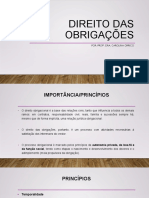 DIREITO DAS OBRIGAÇÕES: PRINCÍPIOS E CLASSIFICAÇÕES