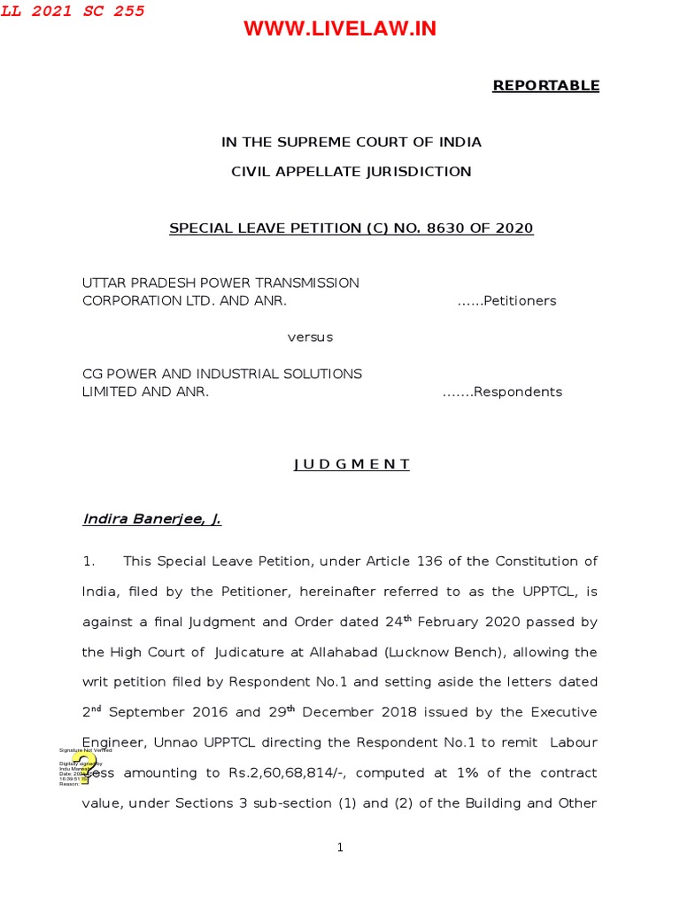 Uttar Pradesh Power Transmission Corporation LTD Vs CG Power and