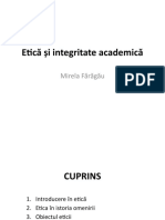 Etică Și Integritate Academică: Mirela Fărăgău