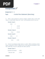 Control Flow Statements - Branching