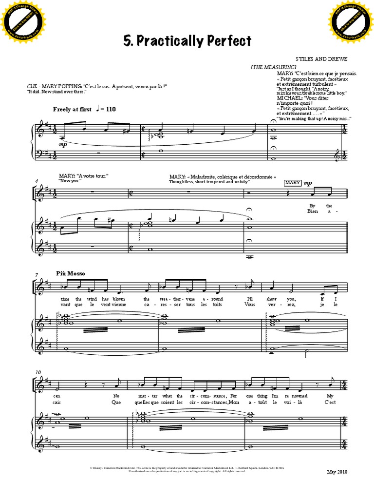 Partitions Mary Poppins Practically Perfect | PDF