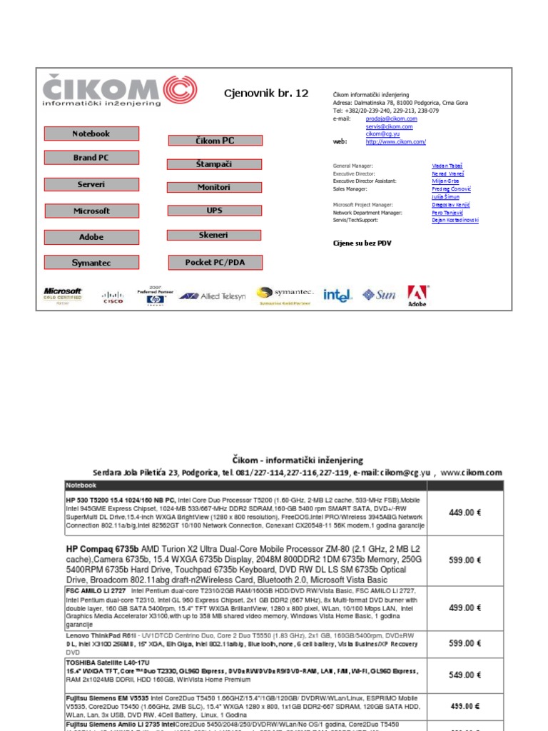 Cikom Cjenovnik | PDF