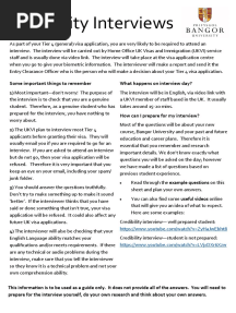 UK Credibility INTERVIEW QUESTIONS
