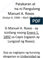 Mga Patakaran at Programa Ni Pangulong Manuel A. Roxas: (Hulyo 4, 1946 - Abril 15, 1948)