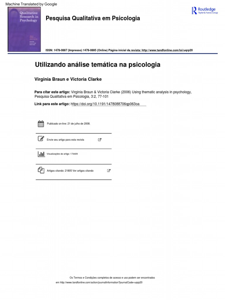 Artigo - Análise Temática - Braun - Português | PDF | Business | Computers