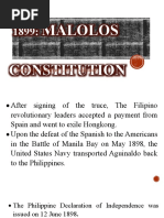 Malolos Constitution: Reporter: Hannae Lei C. Mendez