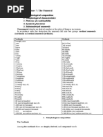 Morphological Composition 2. Morphological Characteristics 3. Patterns of Combinability 4. Syntactic Functions 5. Substantivized Numerals