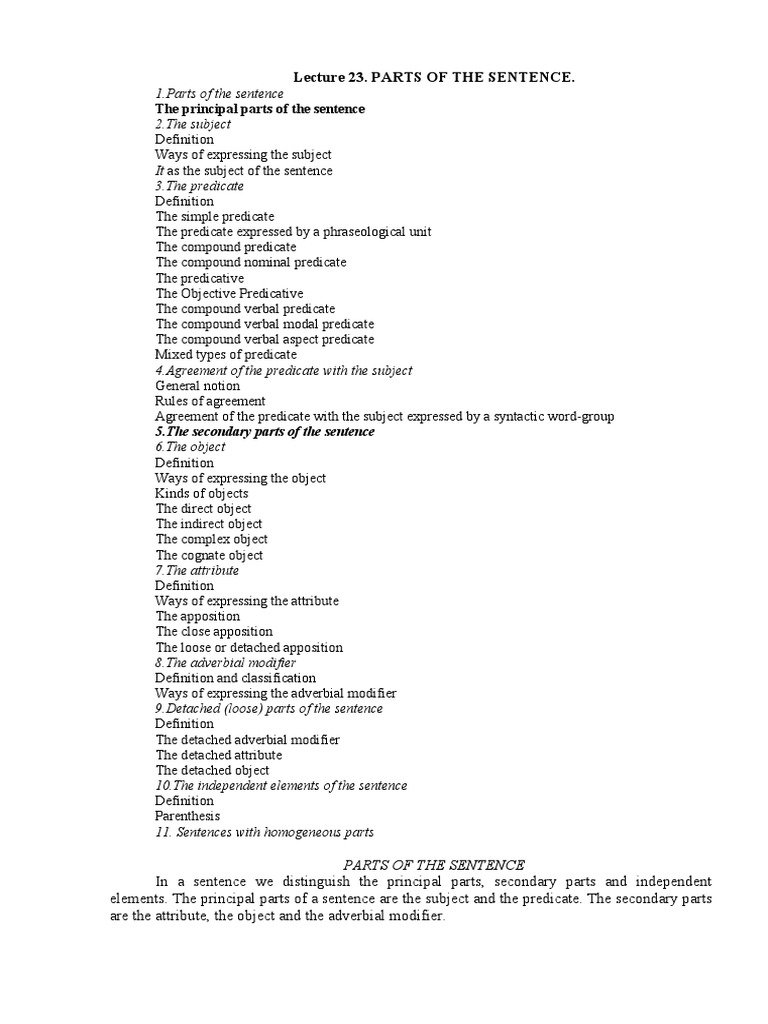 Understanding Sentence Structure | PDF | Verb | Subject (Grammar)