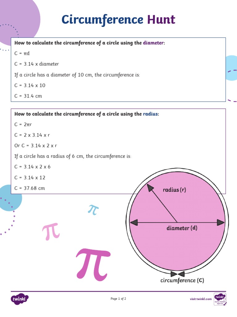 Circle Circumference Calculation Guide | PDF | Home & Garden