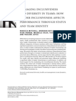 Inclusivenses and Diversity in Team Identity