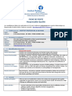 Fiche de Poste Responsable Qualité IPG