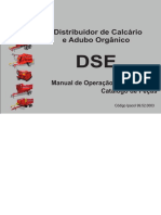 Distribuidor de Calcário e Adubo Orgânico: Manual de Operação e Manutenção Catálogo de Peças