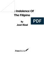 The Indolence Of The Filipino By José Rizal