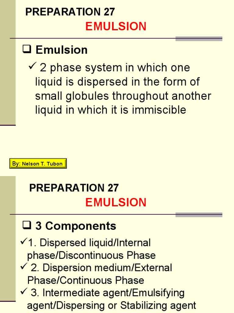 DFL E27 Emulsion PDF Emulsion Colloid