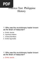 Practice Test: Philippine History