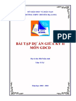 Bài Tập Dự Án Giữa Kỳ Ii Môn Gdcd: Sở Giáo Dục Và Đào Tạo Trường Thpt Chuyên Hạ Long