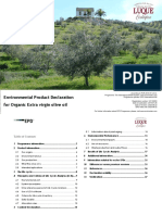 Environmental Product Declaration For Organic Extra Virgin Olive Oil