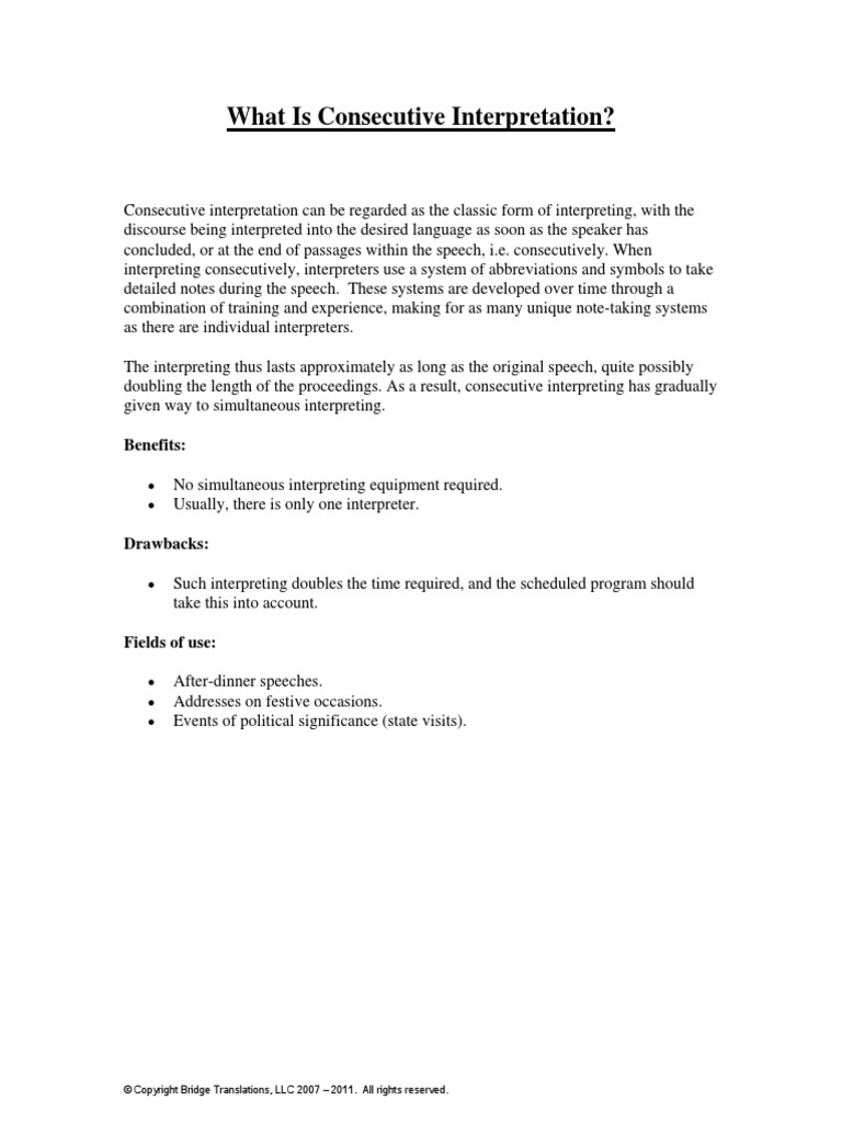 What Is Consecutive Interpretation | PDF | Language Arts & Discipline ...