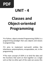 Unit - 4 Classes and Object-Oriented Programming