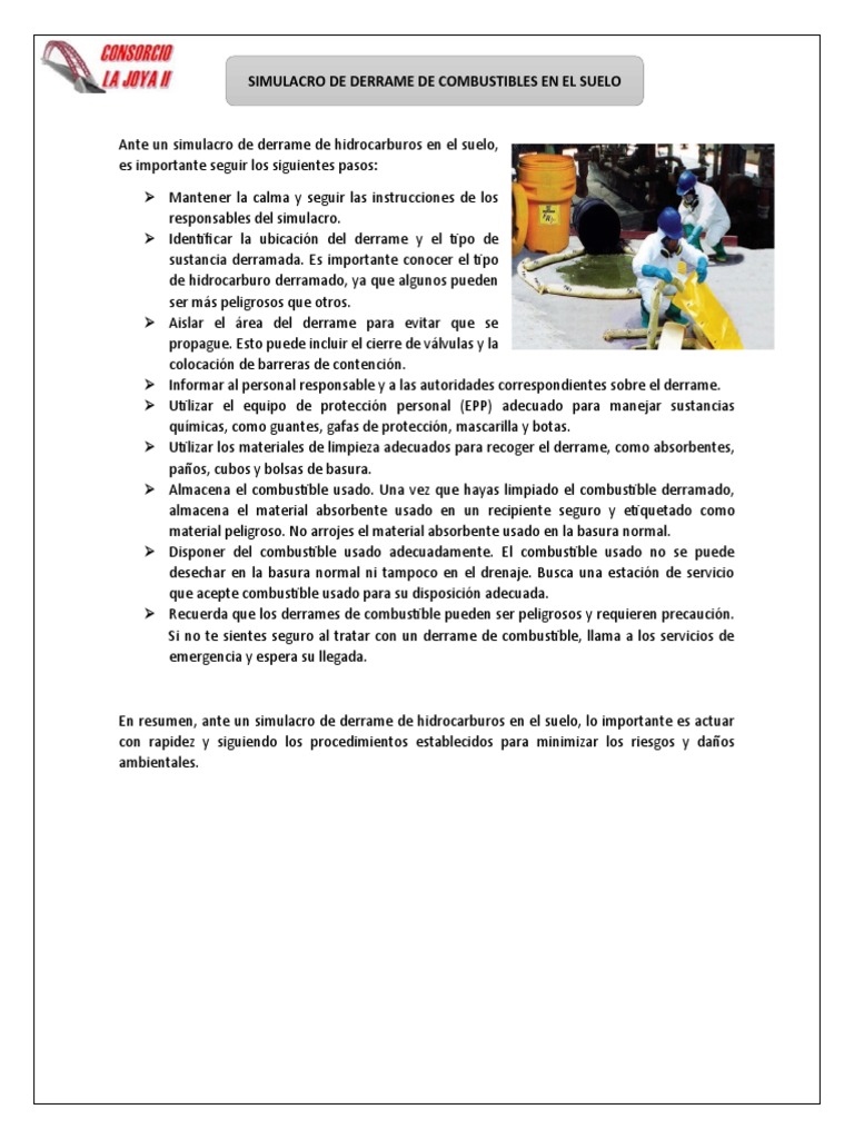 Simulacro de Derrame de Combustibles | PDF