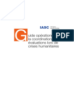 Guide Operationel Pour La Coordination Des Evaluations Lors de Crises Humanitaires