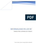 Informalidad en Los 90 : Trabajo Final Economia Del Trabajo