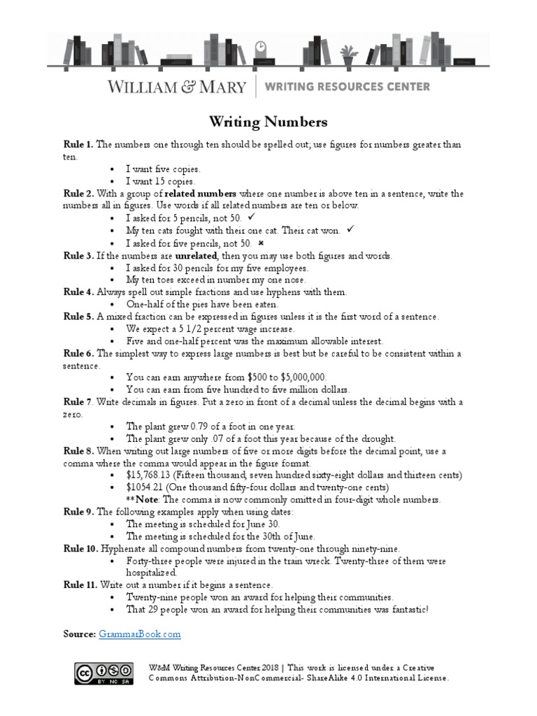 Writing Numbers PDF Decimal Comma