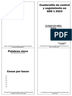 Cuadernillo de Control y Seguimiento en GDE 1 2023: Se Devuelve Éste Registro en La Última Clase 7/11/23 13:30 Hs