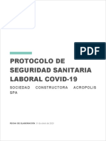 Protocolo de Seguridad Sanitaria Laboral Covid-19: Sociedad Constructora Acropolis SPA