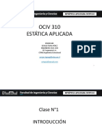 Clase N°1 Estática Aplicada OCIV310 2023