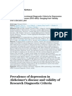 Prevalence of Depression in Alzheimer's Disease and Validity of Research Diagnostic Criteria